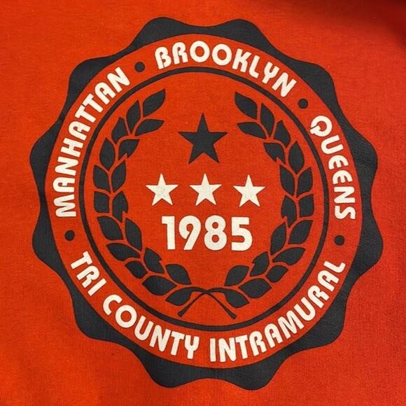 Old Navy Orange Y2K New York 1985 Tri County Intramural Hoodie Men's Size XXL 2X - Picture 4 of 10